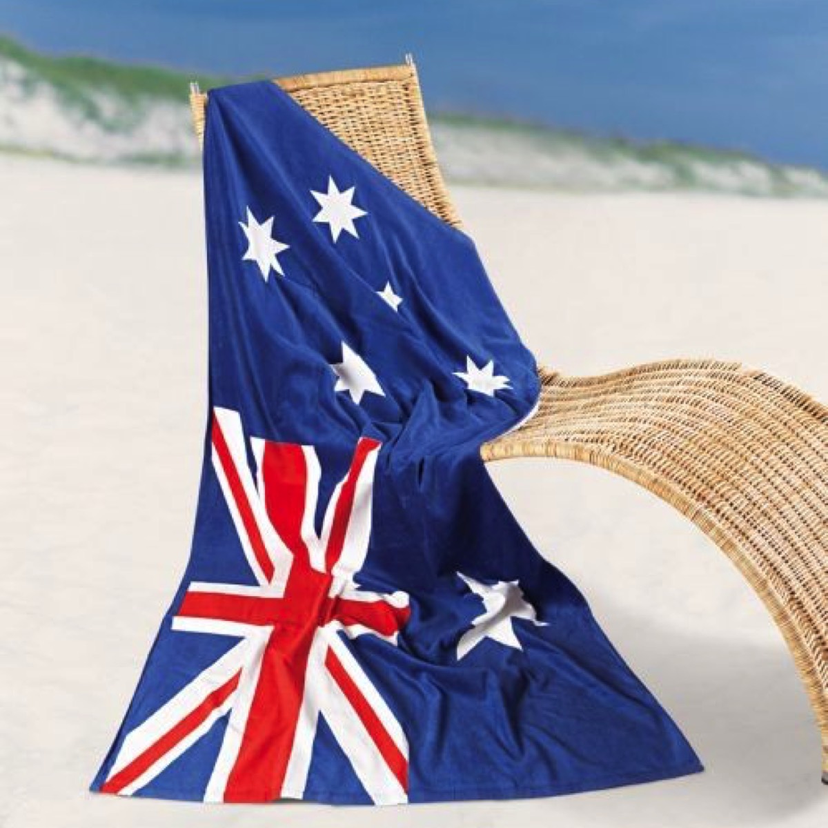Australian Flag Printed Beach Towel from Blue Swimmer Towels