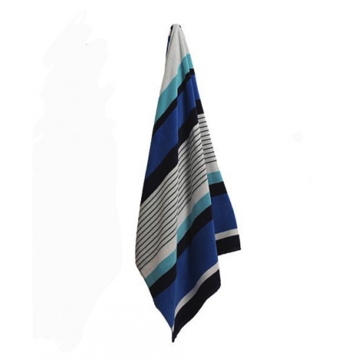 Hanging Bright Stripe Beach Towels from Blue Swimmer Towels