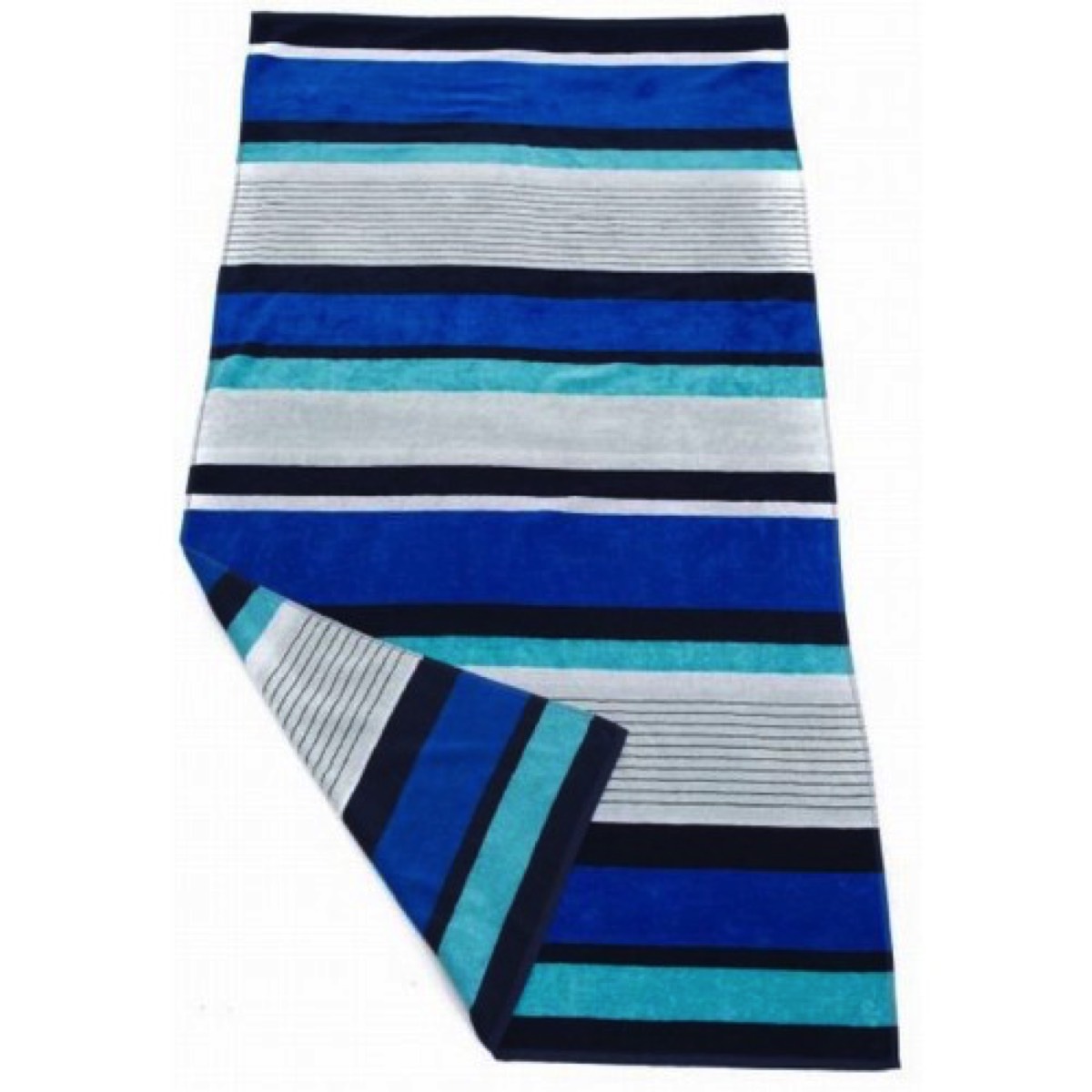 Folded Bright Stripe Beach Towel from Blue Swimmer Towels