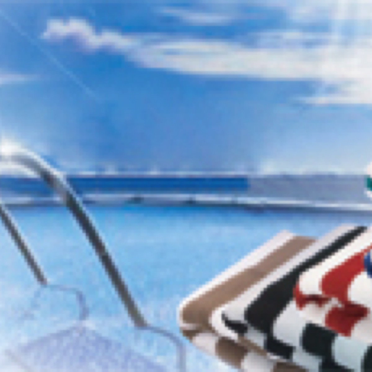 Striped Pool Towels by Blue Swimmer Towels