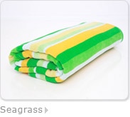 Seagrass large striped beach towel