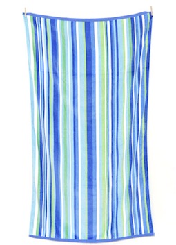 Seaside Large Striped Beach Towel hanging