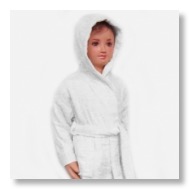 White Kid Hooded Robe