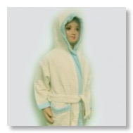 White and Blue Kids Hooded Robe