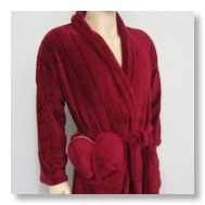 Burgundy Microfibre Robe with Slippers