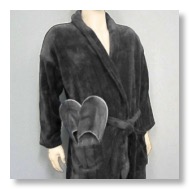 Charcoal Microfibre Robe with Slippers