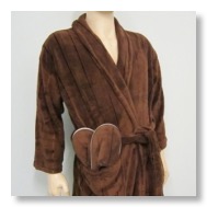 Chocolate Microfibre Robe with Slippers