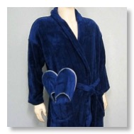 Navy Microfibre Robe with Slippers